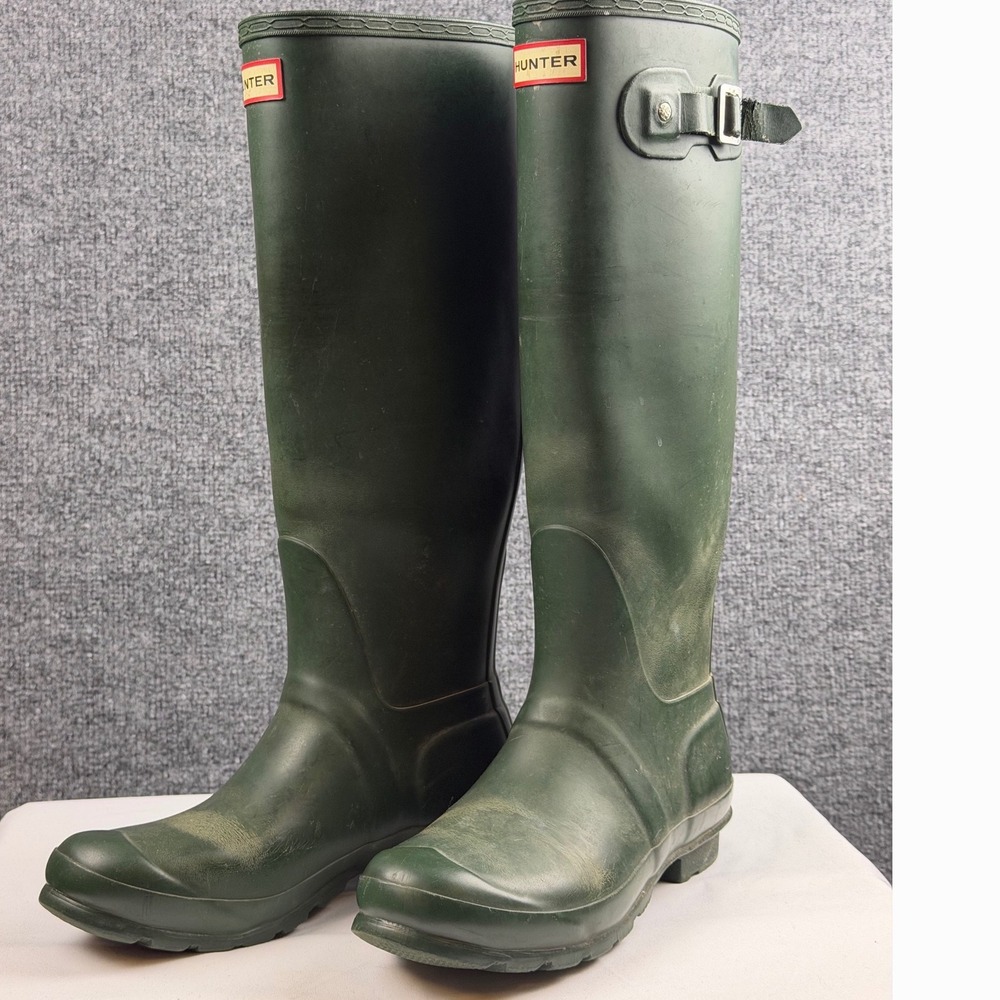 Hunter Original Tall Rain Boots Green Waterproof Matte Rubber WFT1000RMA Women 9